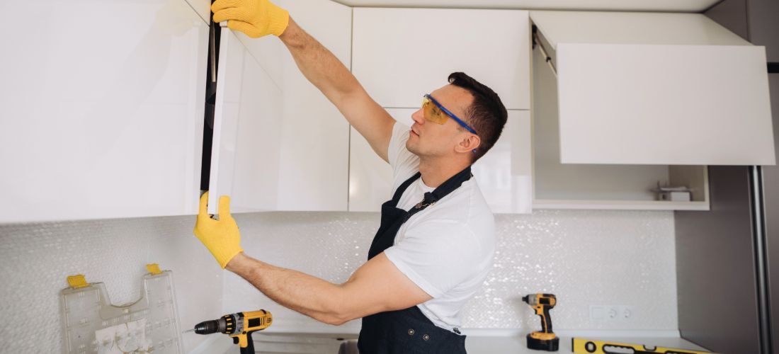 Removing kitchen cabinets