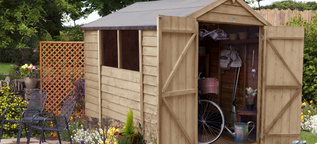 4Life shed in garden surrounded by flowers