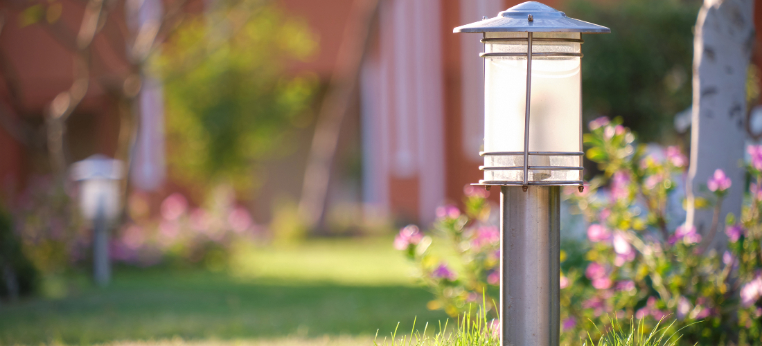 Outdoor lamp in garden