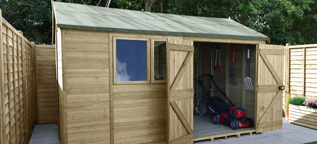 Lawnmower being stored in Timberdale shed