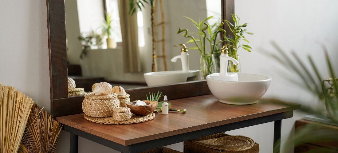 beautiful bathroom with natural colours