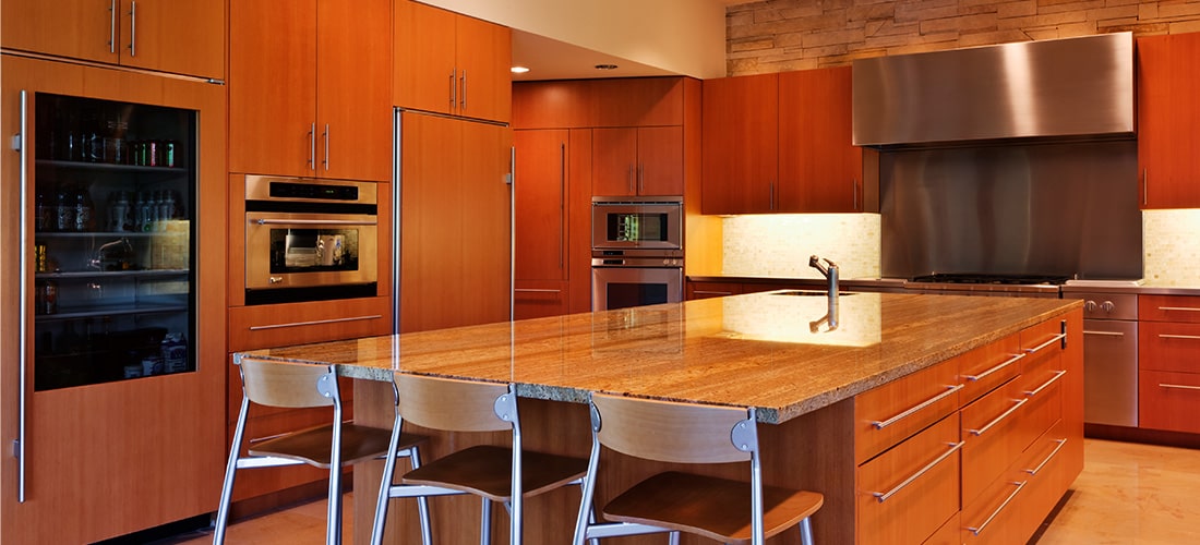 Large kitchen island.