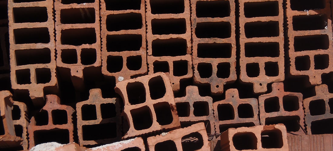 Collection of air bricks stacked on top of each other.